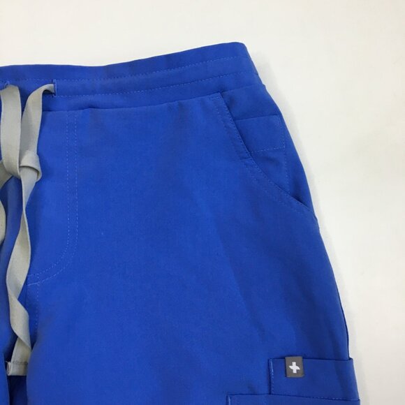 FIGS Light Blue YOLA Skinny Zip Pocket Straight Leg Drawstring Scrubs Pant - Picture 4 of 13